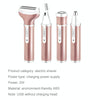 4 In 1  USB Rechargeable Vibrissa Eyebrows Trimmer Body Hair Denuding Machine Set(Rose Gold)