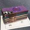 For Samsung Galaxy S24 5G Electroplating PC Glitter Grain MagSafe Phone Case(Blue)