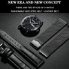 BINBOND B3820 30M Waterproof Ultra-thin Quartz Luminous Starry Watch, Color: Black Leather-Rose Gold-White