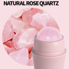 Natural Rose Quartz Face Oil Absorbing Roller Volcanic Stone Facial Skin Repair Cleansing Massager(White)