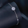 MSB007 Sterling Silver S925 White Gold Plated Zircon Moissanite Simple Bracelet