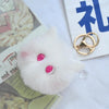 3pcs Blush Cat Plush Pendant Cute Schoolbag Keychain, Size: 8cm(Pink Eyes)