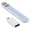 8LEDs 5V 200LM USB LED Book Light Portable Night Light, with 8 Pin Adapter(White Light)