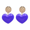 Peach Heart Earrings Retro Series Acrylic Stud Earrings for Women(Blue)