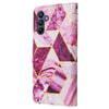 For Samsung Galaxy A16 5G Marble Bronzing Stitching Leather Phone Case(Purple)