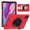 For Xiaomi Redmi Pad Pro 12.1 Rotatable Holder Silicone Hybrid PC Tablet Case with Shoulder Strap(Red)