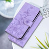 For Realme 13+ Global Lily Embossed Leather Phone Case(Purple)