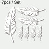 7pcs / Set Car Feather Scratch Decal 3D Reflective Bumper Stickers(Silver White)