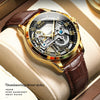OLEVS 6661 Men Fashion Luminous Waterproof Mechanical Watch(Black + Gold)