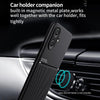 For Samsung Galaxy A06 4G Classic Tilt Strip Grain Magnetic PC Hybrid TPU Phone Case(Black)