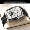 OLEVS 6675 Men Multifunctional Moon Phase Tourbillon Mechanical Watch(White + Silver)