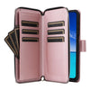 For Samsung Galaxy A13 5G / 4G Nine-card Slots Zipper Wallet Bag Leather Phone Case(Rose Gold)