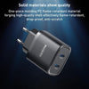 Yesido YC54 Dual USB-C / Type-C Travel Charger with 1m USB-C / Type-C to 8 Pin Cable, EU Plug (Black)