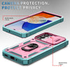 For Samsung Galaxy A26 5G Sliding Camshield TPU + PC Phone Case with Holder(Pink+Green)