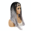 Colored Small Dirty Braid Wig Headgear Hair Band Style Small Braid Wig Headgear(1BTGRAY#7 Leopard Print)