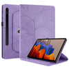 For Samsung Galaxy Tab S9 / S9 FE Tree Life Embossed Rotation Leather Tablet Case(Purple)