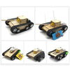 Wooden Electric Simulation Crawler Tank DIY Toy Assembly Model,Spec: No. 2 Dual Motor Remote Control Edition