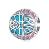 BSC754 Sterling Silver S925 Plated Platinum Butterfly Hollow Bracelet Beaded