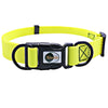 Waterproof PVC Dog Collar, Dual Loop, Yellow, Medium (30-47cm)