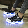 USB Charging LED Light Shoes Couples Casual Sneakers Hip-Hop Luminous Shoes, Size: 41(White Black)