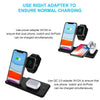 Q20 4 In 1 Wireless Charger Charging Holder Stand Station with Adapter For iPhone / Apple Watch / AirPods, Support Dual Phones Charging (Black)