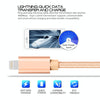 3m 3A Woven Style Metal Head 8 Pin to USB Data / Charger Cable(Gold)