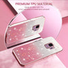 For Samsung Galaxy S9 Gradient Glitter Flower All-inclusive Phone Case(Pink)