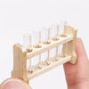 3 Sets 1:12 mini Doll House Dollhouse Iaboratory Glass Tube Test Tube Rack Miniature Food Play Scene Model