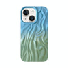 For iPhone 14 Wrinkle Gradient Oily Feel TPU Phone Case(Blue Green)