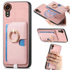 For Samsung Galaxy XCover 7 Retro Cross Leather Ring Side Insert Card Bag MagSafe Phone Case(Pink)