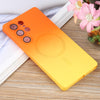 For Samsung Galaxy S25 Ultra 5G Liquid TPU Silicone Gradient MagSafe Phone Case(Orange Yellow)