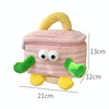 Cartoon Cute Plush Cosmetic Bag Large Capacity Travel Makeup Tools Handbag Storage Case(Blue)