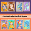 QBT01 Children Double-Sided Wooden Puzzle Bar Puzzle Toy(Pumpkin + Pineapple)