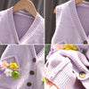 Baby Girl Knitted Vest Flower Sweater Outer Undershirt, Size: 90cm(Beige)