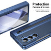 For Samsung Galaxy Z Fold5 Integrated PC + PU Phone Case with Pen / Pen Box(Blue)