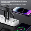 Yesido YC47 USB-C / Type-C + USB Travel Charger with 1m USB-C / Type-C to 8 Pin Cable, EU Plug (White)