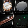 OLEVS 2872 Men Three Eyes Six Needles Chronograph Waterproof Quartz Watch(White + Rose Gold)