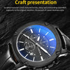 Ochstin 5039C Multifunctional Business Men Watch Luminous Waterproof Leather Quartz Watch(Silver+Gold+Blue)
