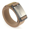 AWMN Metal Nylon Magnetic Buckle Fashion Casual Men Belt, Length: 125cm(Silver Cap Dark Khaki)