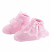Bow Lace Baby Socks Newborn Cotton Baby Sock, Size:M(Pink)