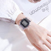 Outdoor Sports Simple Transparent Case Waterproof Luminous Electronic Watch(Transparent Square White)