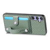 For Samsung Galaxy S25+ 5G Wristband Kickstand Wallet Back Phone Case with Tool Knife(Green)