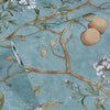 0.53x5m 3D StereoRetro Self-Adhesive Non-Woven Wallpaper Pastoral Flower Bedroom Living Room TV Background Wall Sticker(1218 Light Cyan)