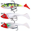 5pcs /Pack HENGJIA SO071 T-Tail Lead Fishing Lure Lua Fishing Soft Bait, Size: 8.5cm 10.6g(Green)