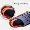 Summer Men Sandals Hollow Slippers Seaside Antiskid Beach Shoes, Size: 42(Blue+Orange)