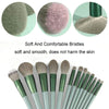 13-in-1 Soft Fluffy Make Up Brush Set Foundation Blush Powder Eyeshadow Brush(Green)