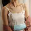 Flower Gold-Plated Stainless Steel Hanging Neck Chain Anti-Lost Mask Lanyard(Silver White Flower)
