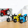 Motorcycle Alarm Clock Ornaments Creative Child Gift Clock(Blue Motorcycle Racing)