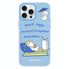 For iPhone 16 Pro Max Skin Feeling Jelly TPU Hybrid PC Phone Case(TV Dog Blue)