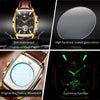 OLEVS 6675 Men Multifunctional Moon Phase Tourbillon Mechanical Watch(Black + Gold)